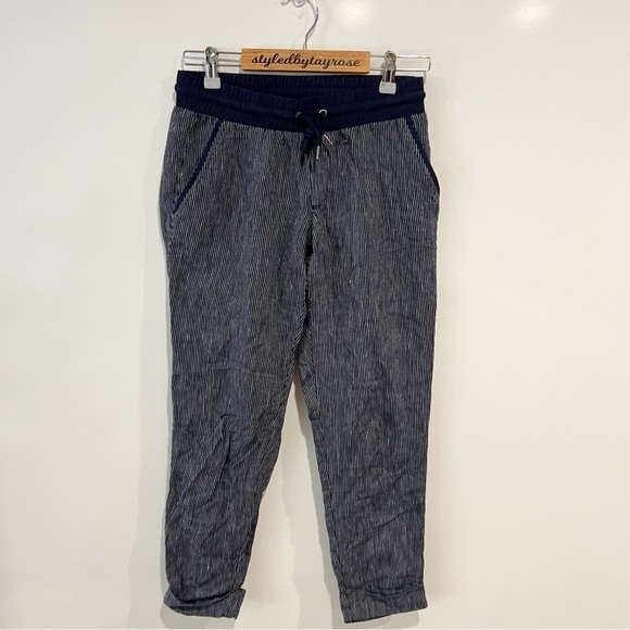 Athleta Stripe Bali Linen Ankle Pant - Picture 2 of 8